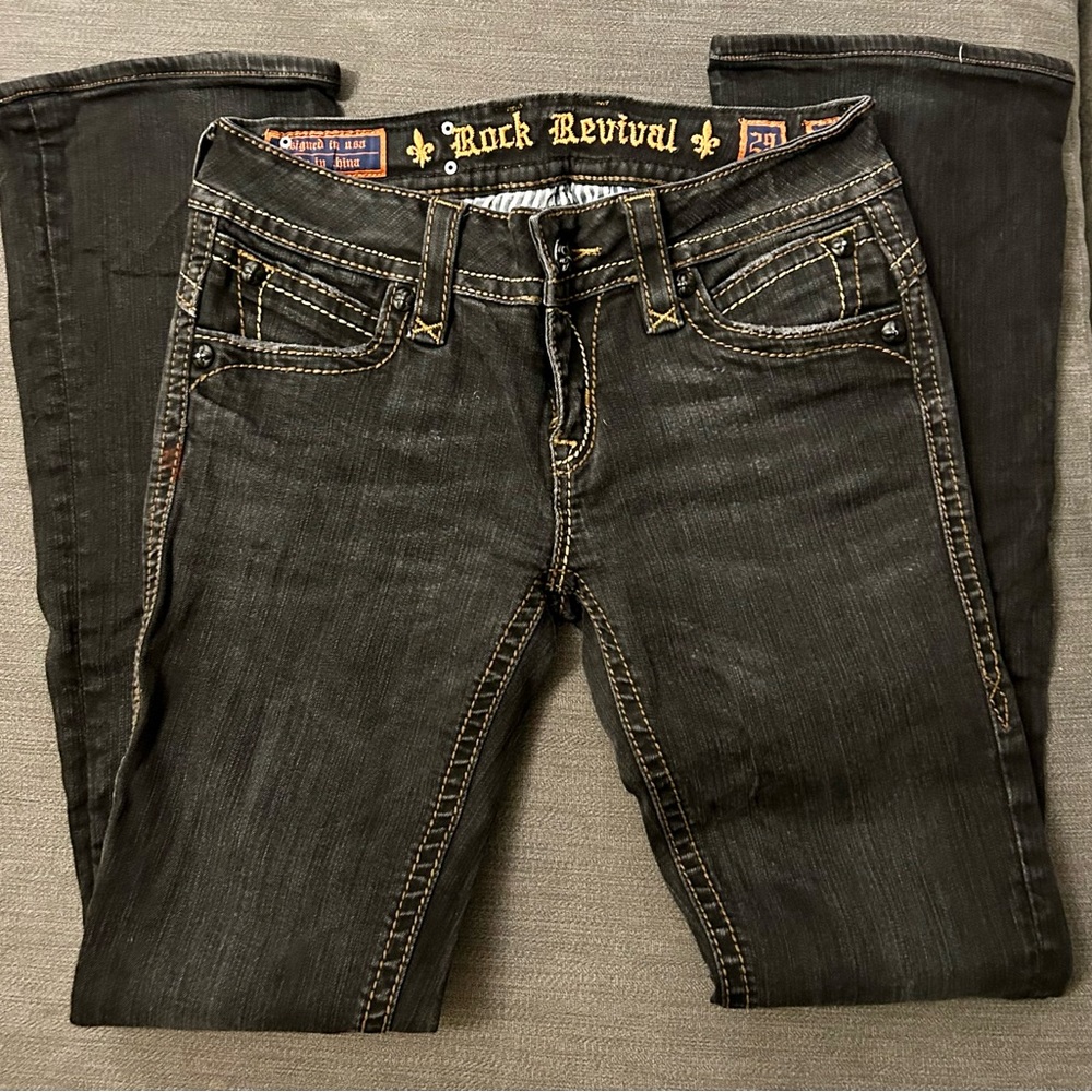 ROCK REVIVAL FLAP POCKET PATTI BOOT WOMEN'S JEANS SIZE 29/31